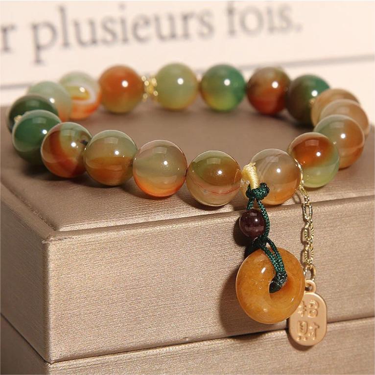 Bracelet en agate colorée naturelle