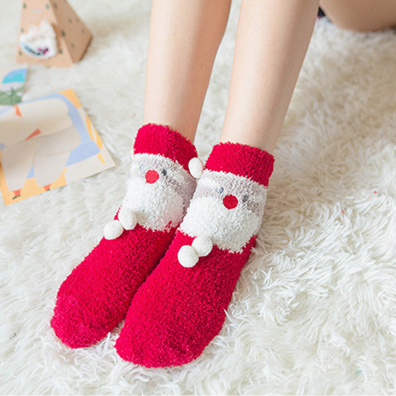 Coffret cadeau de Noël - Chaussettes en peluche mignonnes