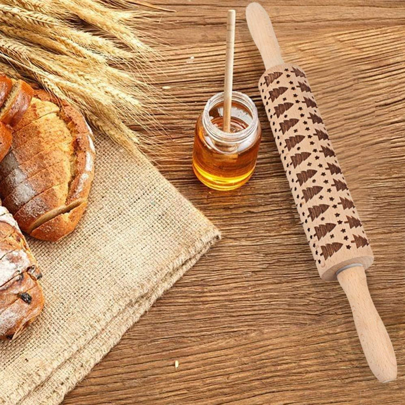 🍪Épingles à rouler en bois de Noël