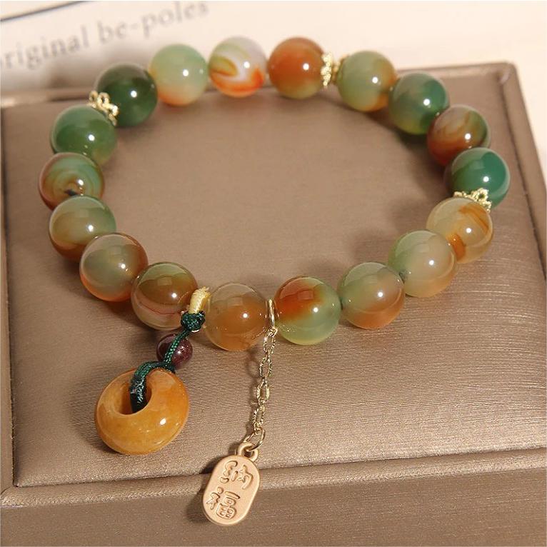 Bracelet en agate colorée naturelle