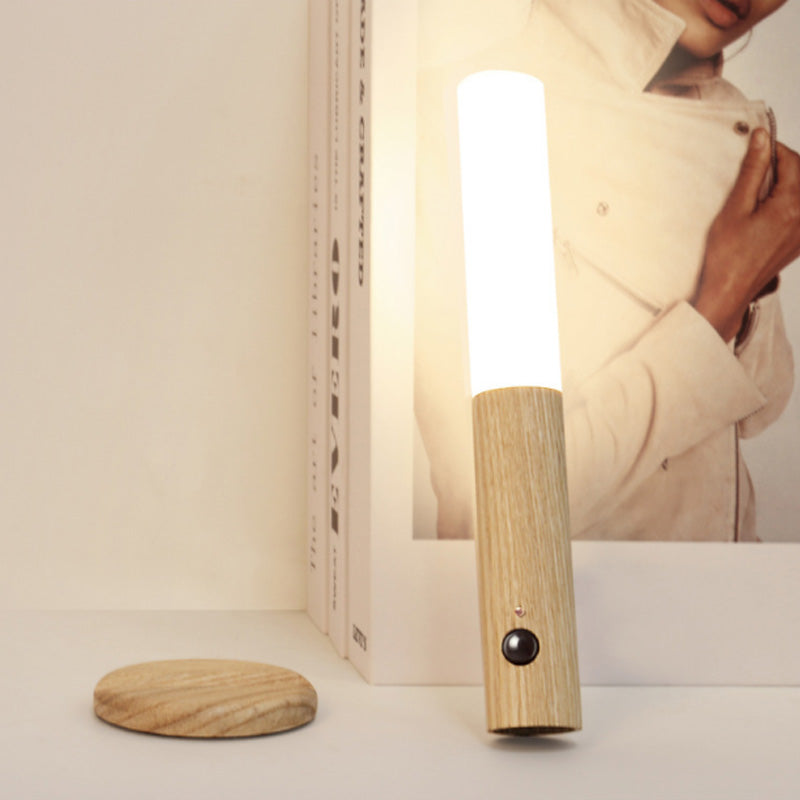 Lampe murale en bois LED rotative à 360°