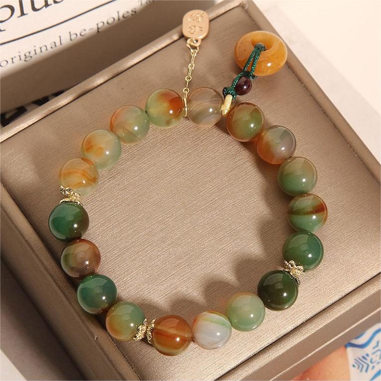 Bracelet en agate colorée naturelle