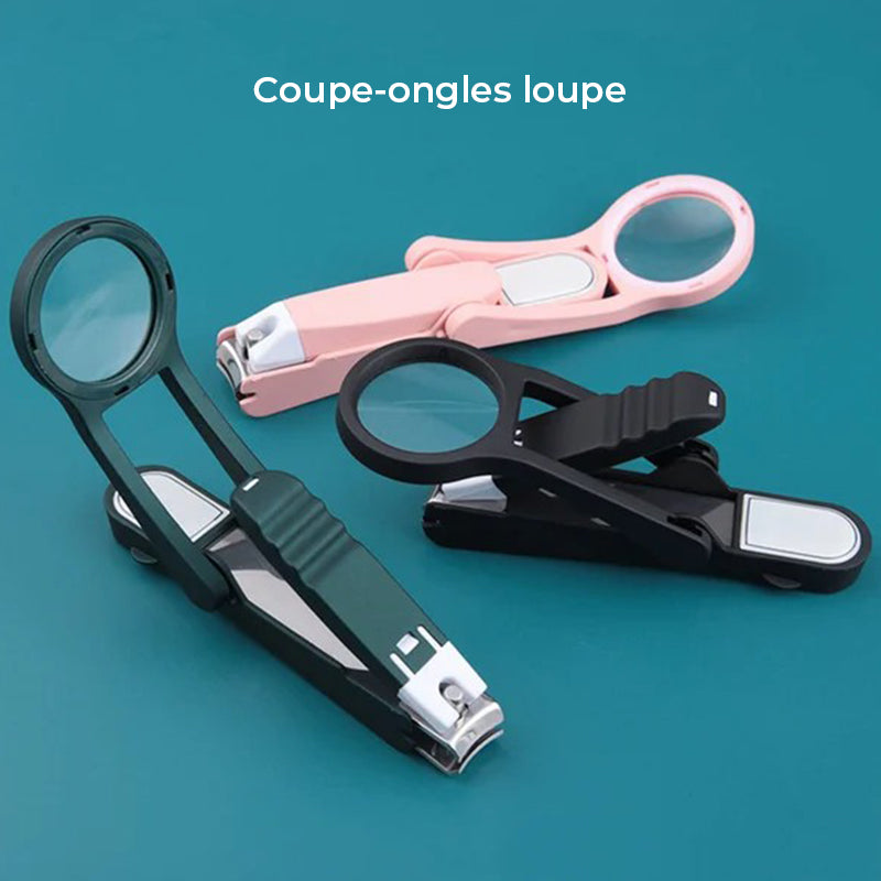 Ciseaux à ongles portables avec loupe