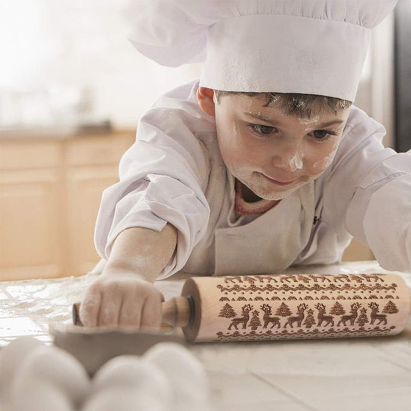 🍪Épingles à rouler en bois de Noël