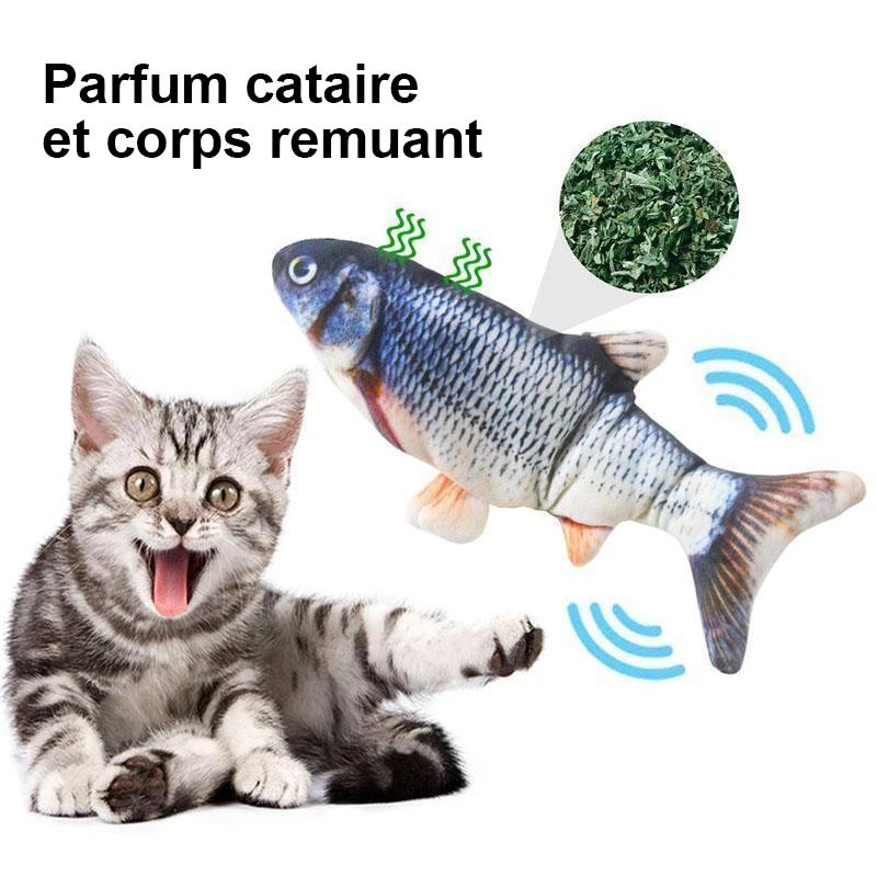 Jouet de poisson pour animaux de compagnie de charge USB de simulation en peluche