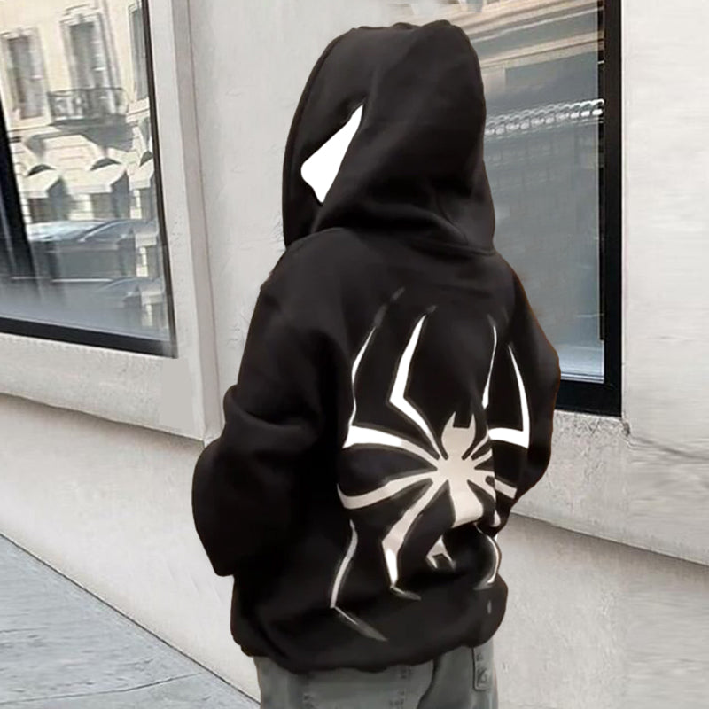 Sweat à capuche zippé Spider Punk