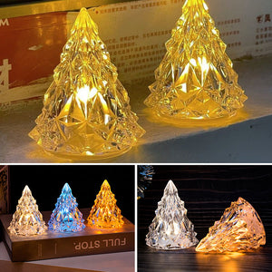 Mini veilleuse de sapin de Noël en cristal à LED