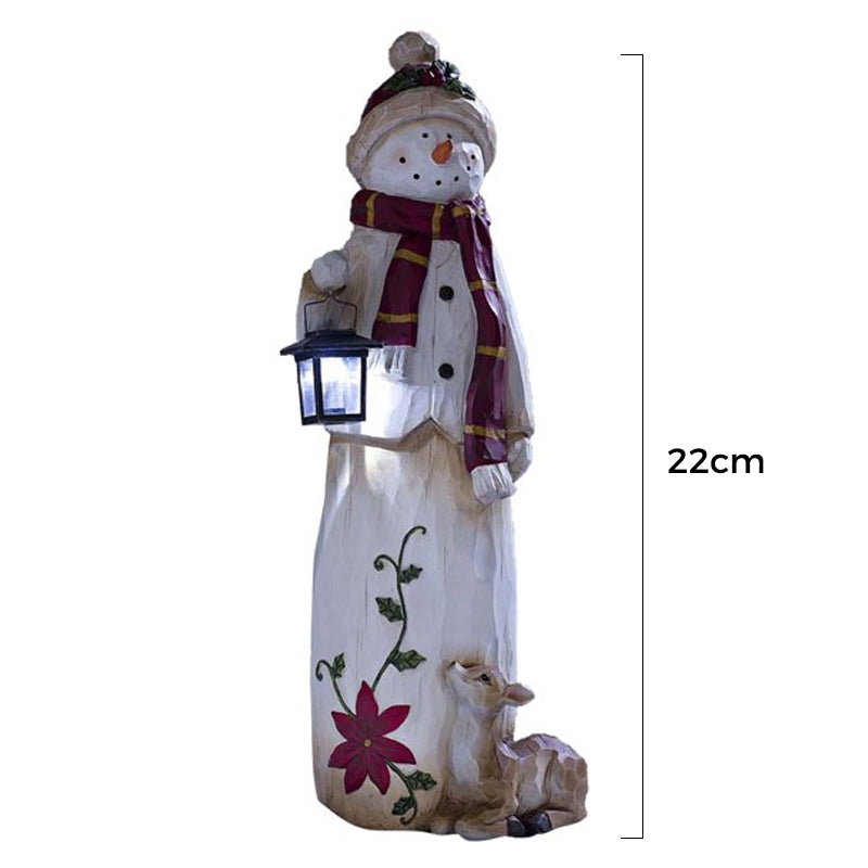 Bonhomme de neige des bois avec lanterne