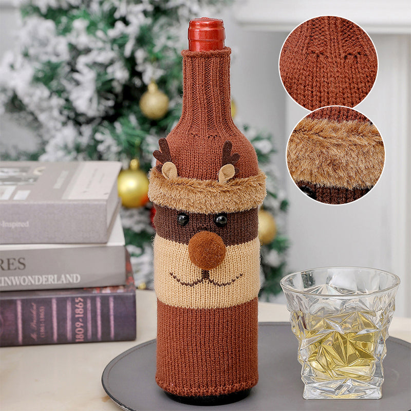 Couverture de bouteille de vin décorative de Noël